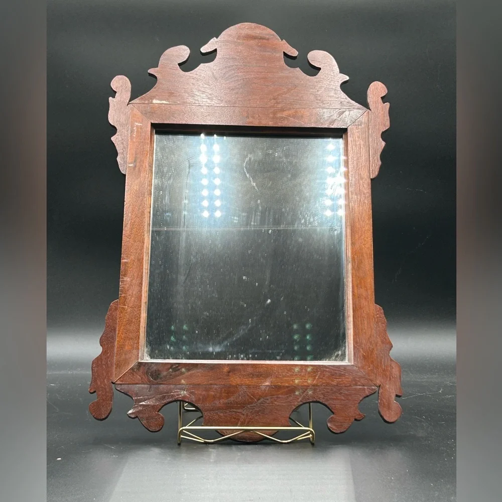 Vintage chippendale wood scroll mirror, wall mirror